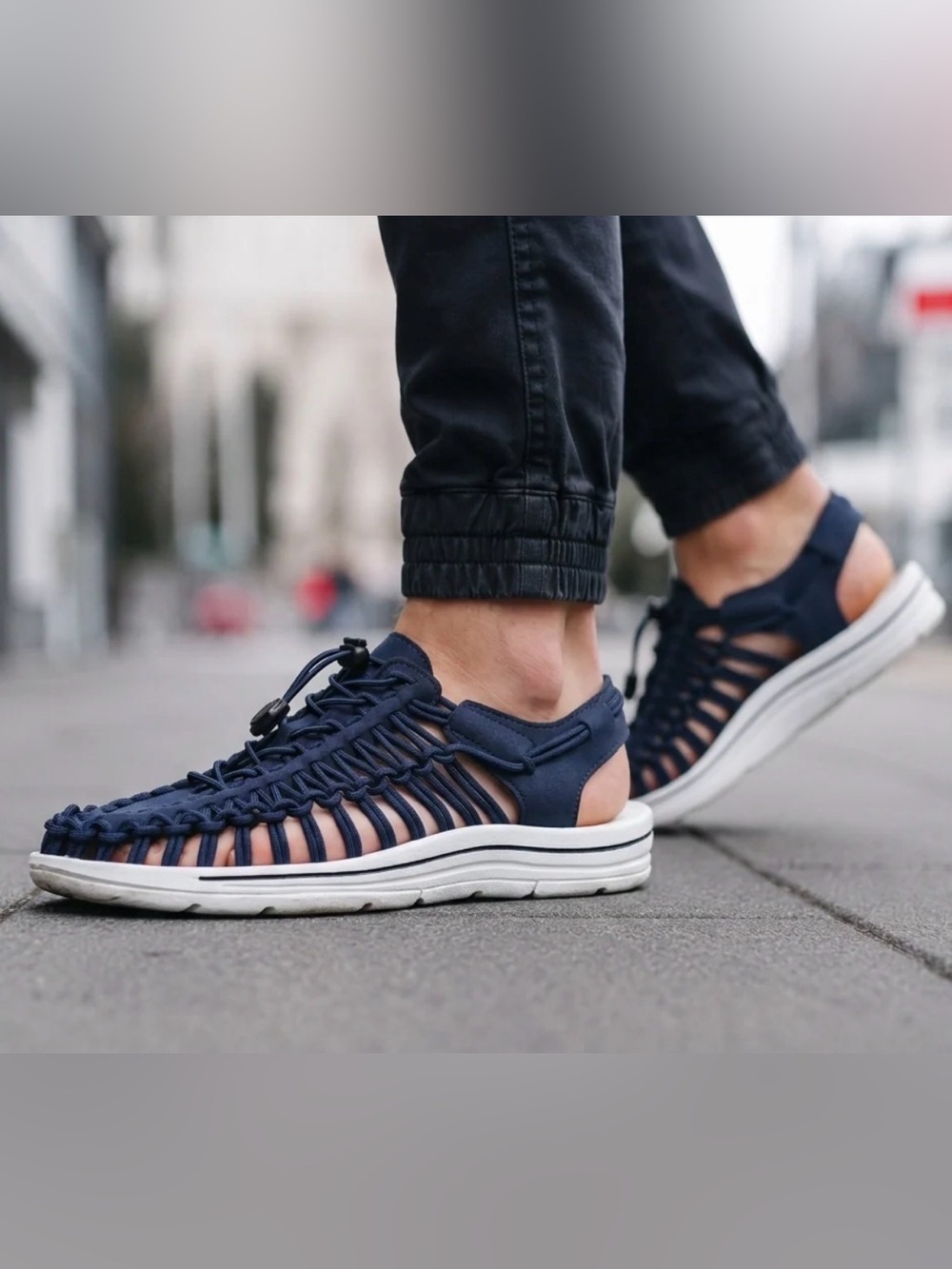 Keen Men's Navy Woven Rope Sandals